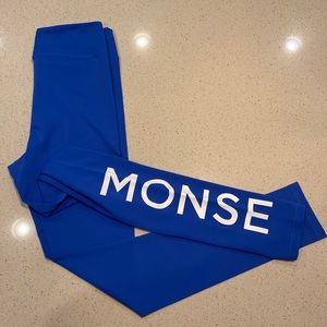 MONSE Logo Print Leggings Blue XS
